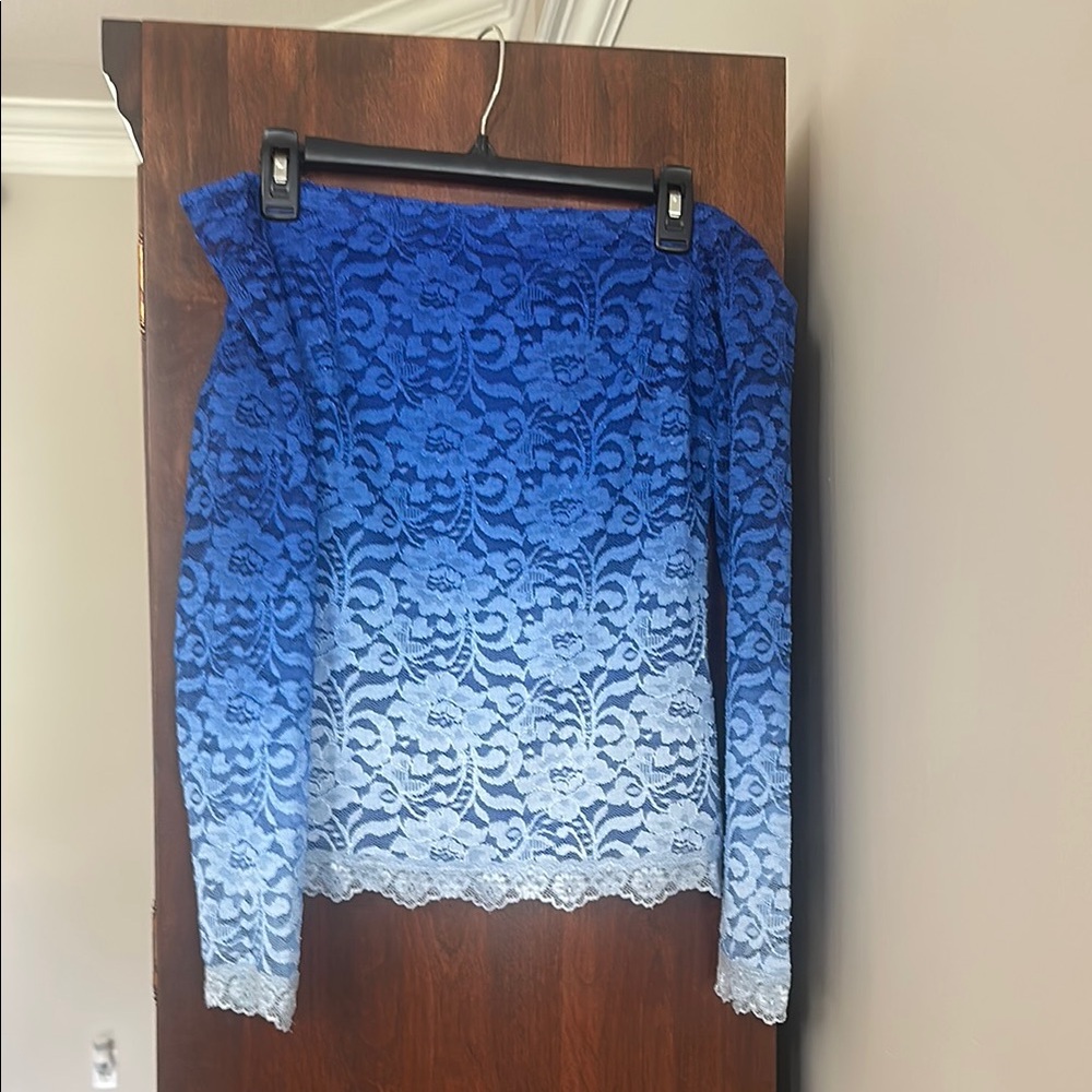 VENUS Blue Lace Blouse